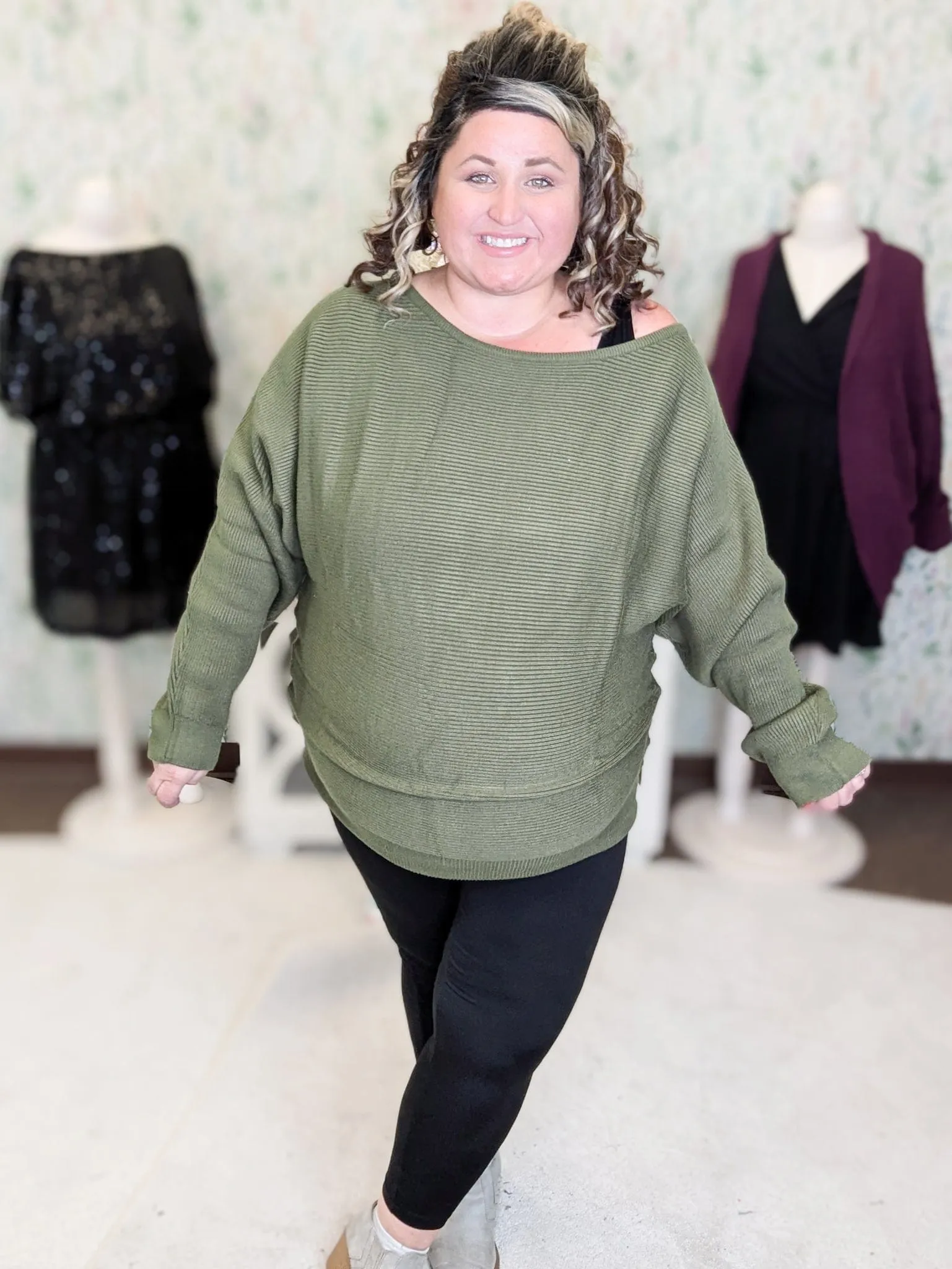 Clarke Boatneck Luxe Ribbed Dolman Sweater (2 Colors)