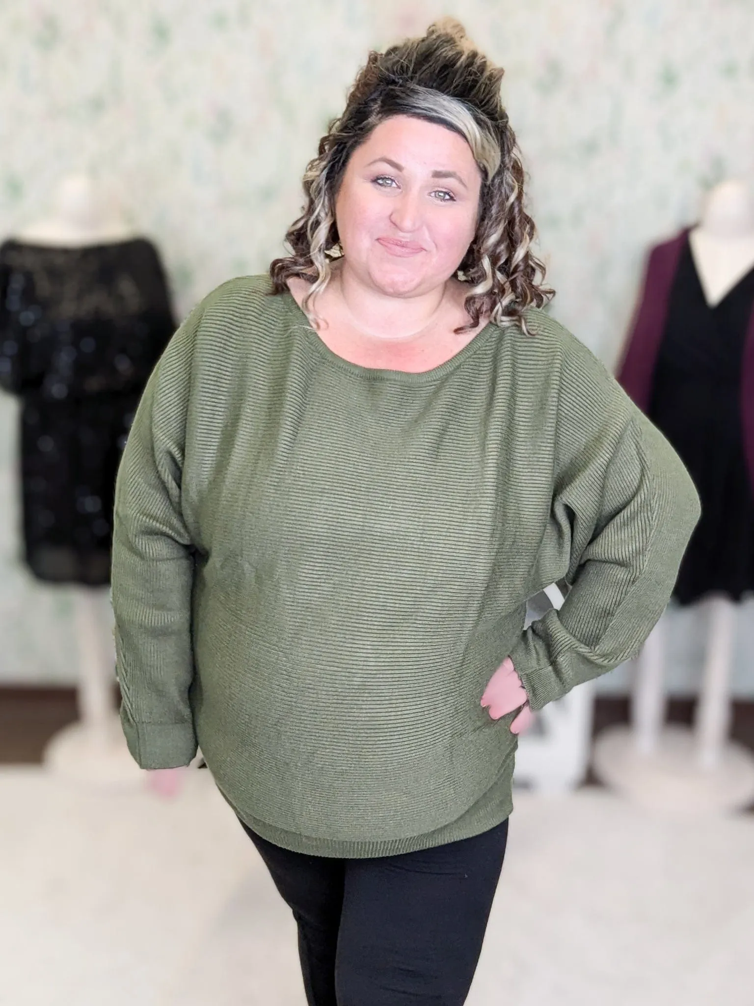 Clarke Boatneck Luxe Ribbed Dolman Sweater (2 Colors)