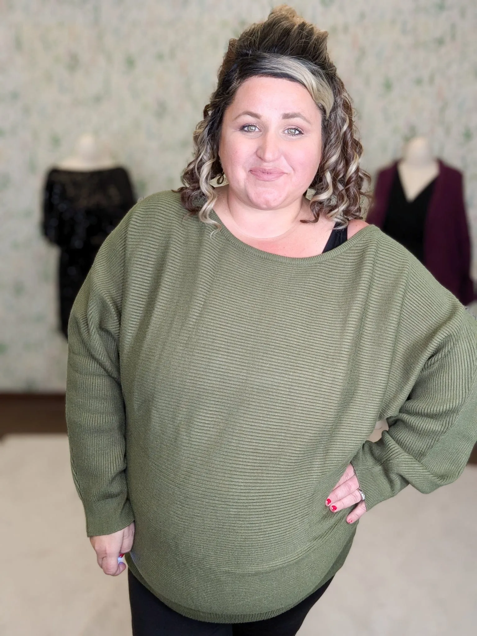 Clarke Boatneck Luxe Ribbed Dolman Sweater (2 Colors)