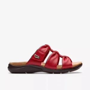 Clarks Women's Kitly Slide Cherry Red 26181443