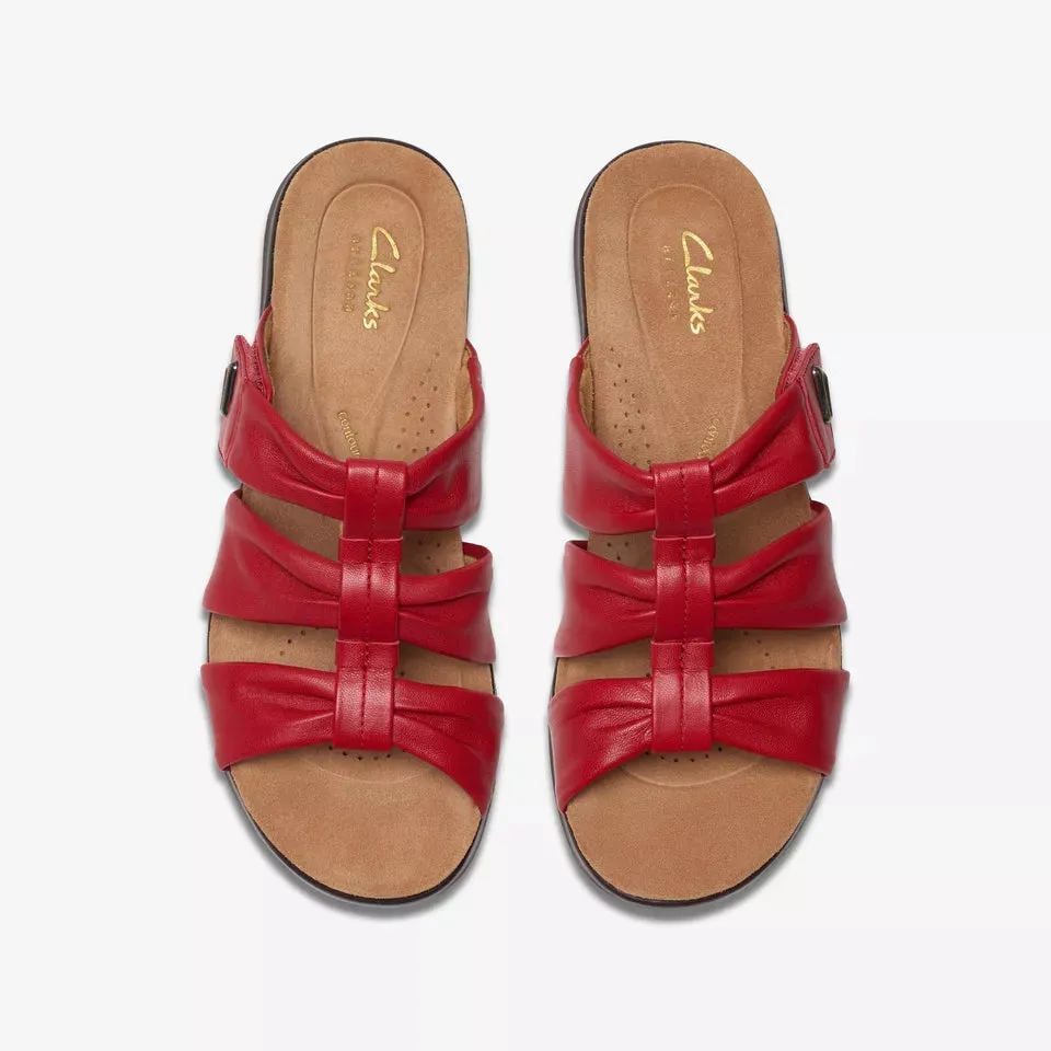 Clarks Women's Kitly Slide Cherry Red 26181443