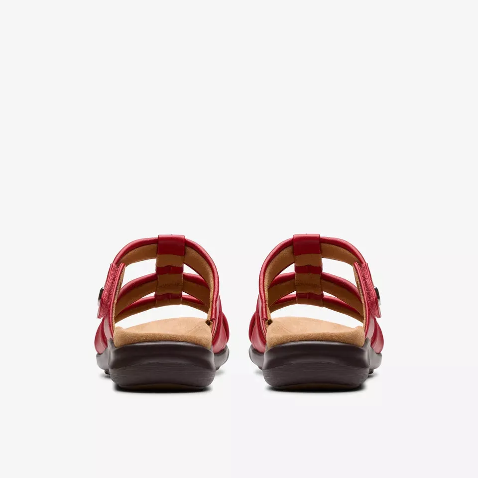 Clarks Women's Kitly Slide Cherry Red 26181443