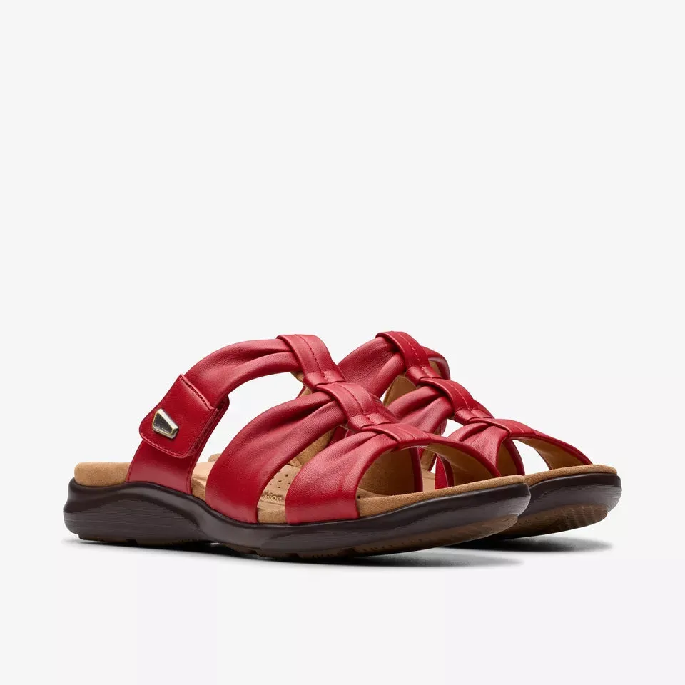 Clarks Women's Kitly Slide Cherry Red 26181443