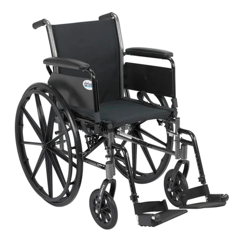 Cruiser III Light Weight Wheelchair with Flip Back Removable Arms, Full Arms, Swing away Footrests, 16" Seat - 1 Each