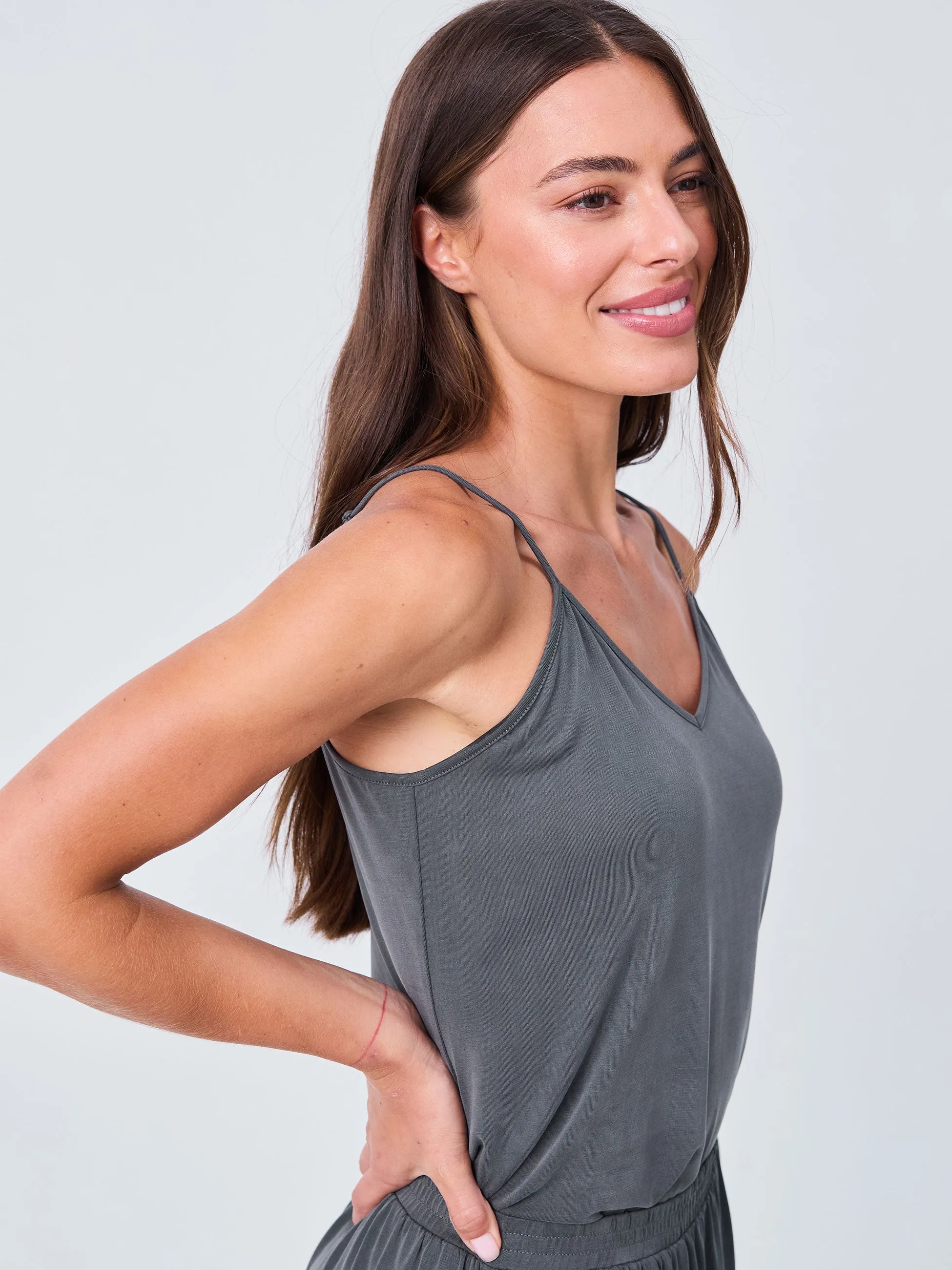 Cupro Strappy Cami - Storm