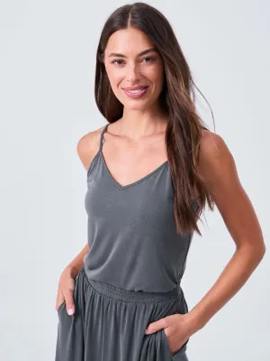 Cupro Strappy Cami - Storm