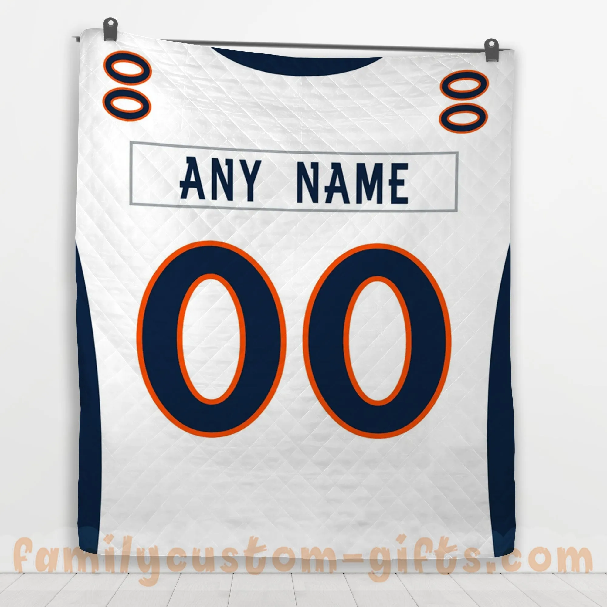 Custom Premium Quilt Blanket Denver Jersey American Football Personalized Quilt Gifts for Her & Him
