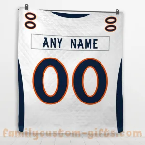 Custom Premium Quilt Blanket Denver Jersey American Football Personalized Quilt Gifts for Her & Him