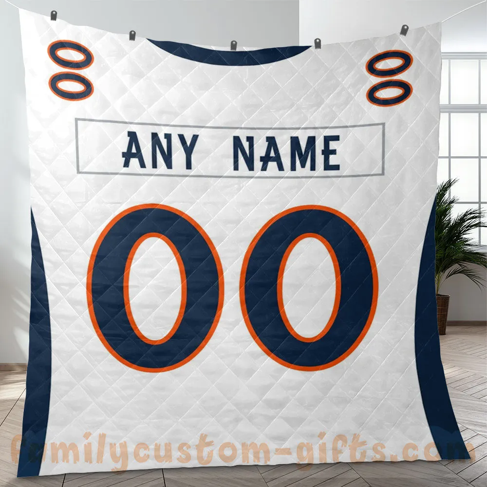 Custom Premium Quilt Blanket Denver Jersey American Football Personalized Quilt Gifts for Her & Him
