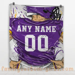 Custom Premium Quilt Blanket Minnesota Jersey American Football Personalized Quilt Gifts for Her & Him