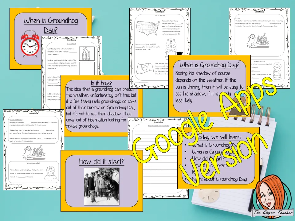 Distance Learning Groundhog Day Google Slides Lesson