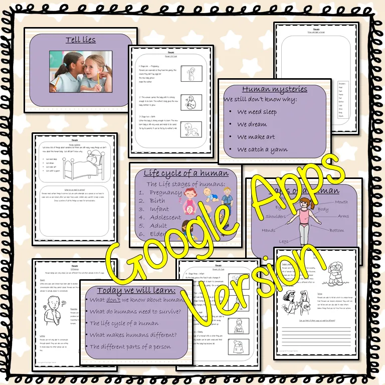 Distance Learning Human Life Cycles Google Slides Lesson