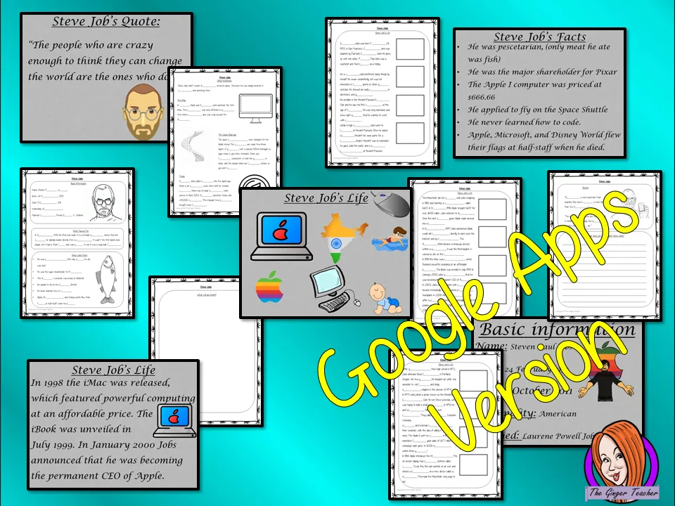 Distance Learning Scientists and Inventors, Steve Jobs Google Slides Lesson