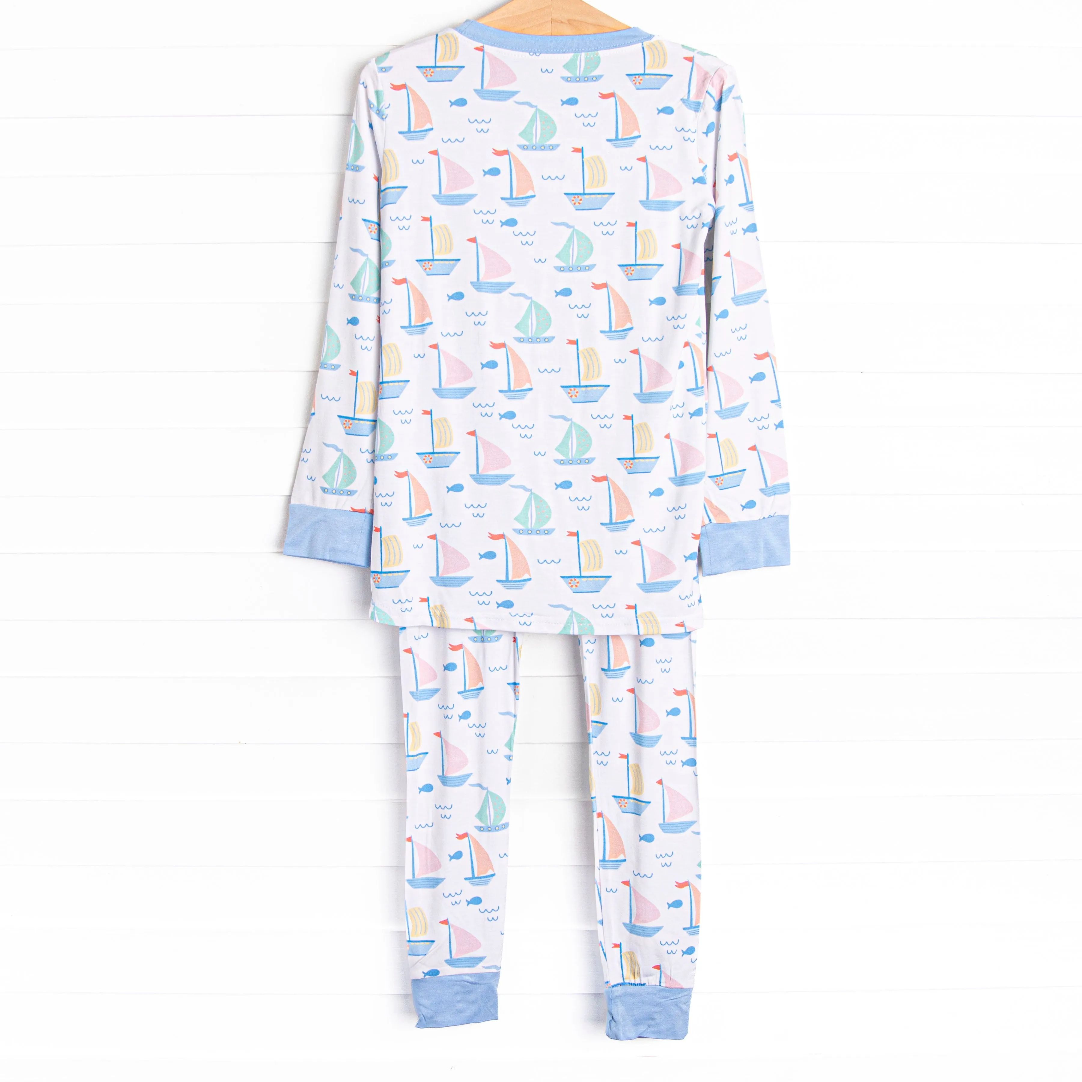 Dock Days Bamboo Pajama Set, Blue