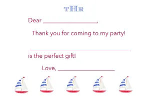 Easy Breezy Boat Thank You Notes