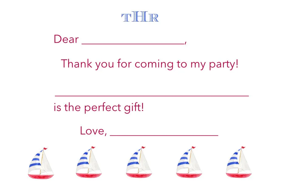 Easy Breezy Boat Thank You Notes