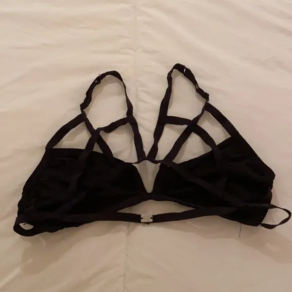 For Love &amp; Lemons Black Strappy Bralette