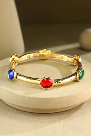 Glass Bead Link Stretchy Bracelet