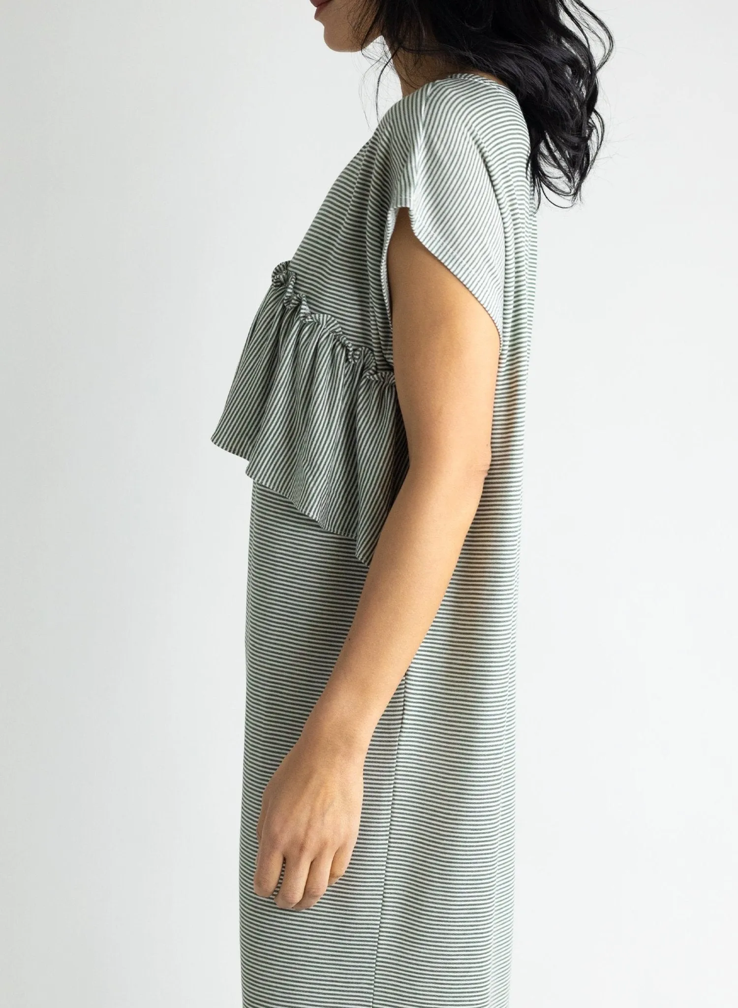 Glimpser Dress - Olive Stripe