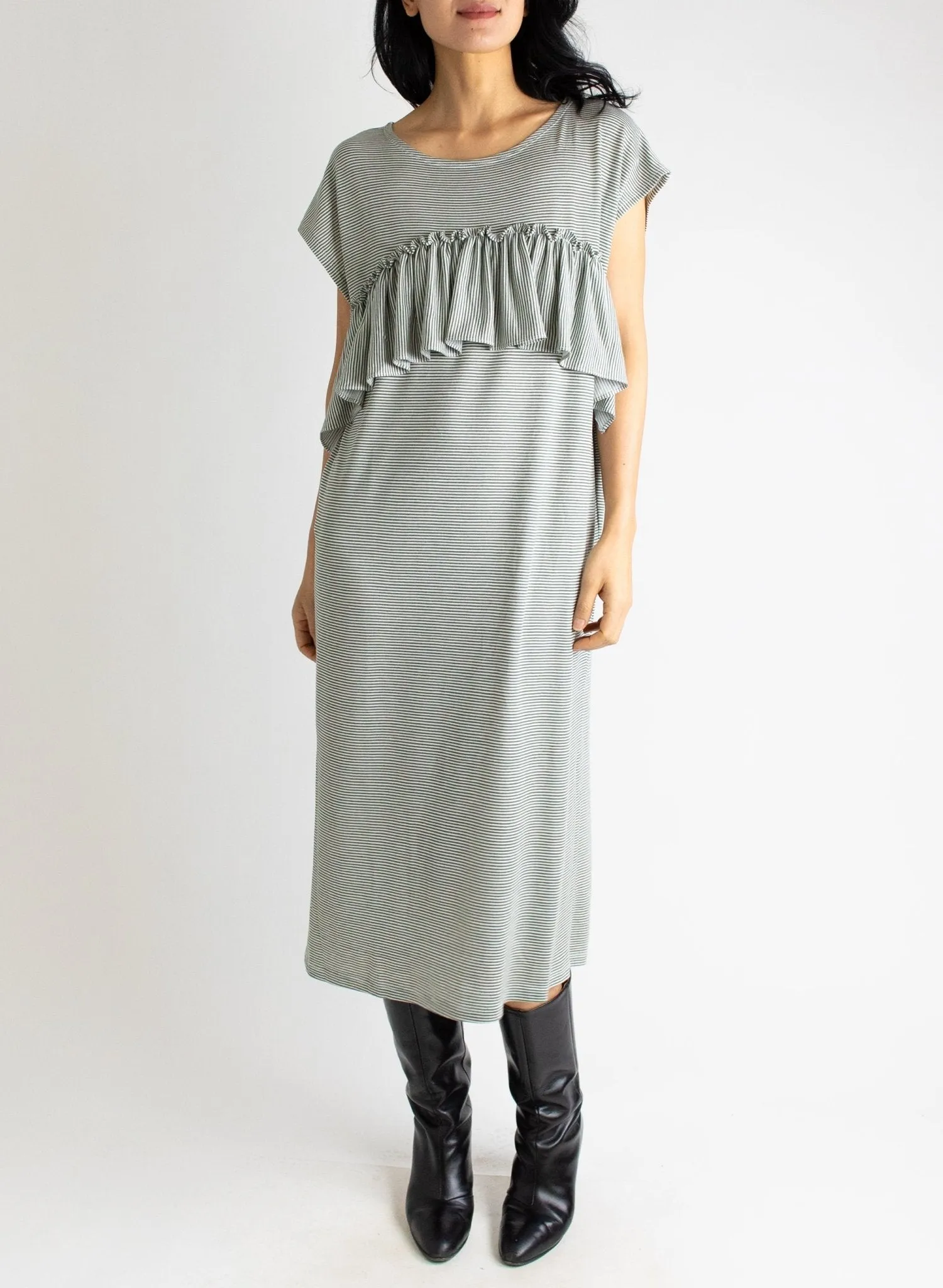 Glimpser Dress - Olive Stripe