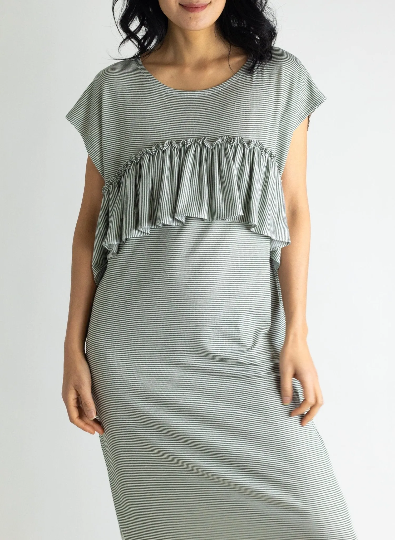 Glimpser Dress - Olive Stripe