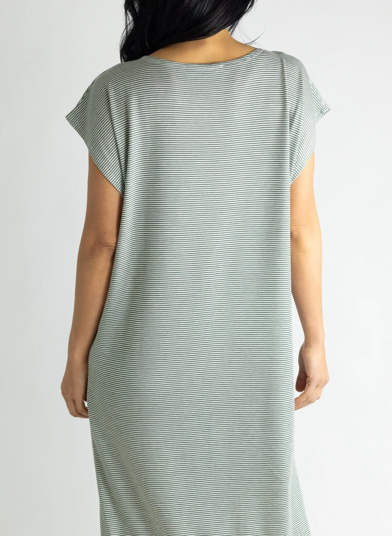 Glimpser Dress - Olive Stripe