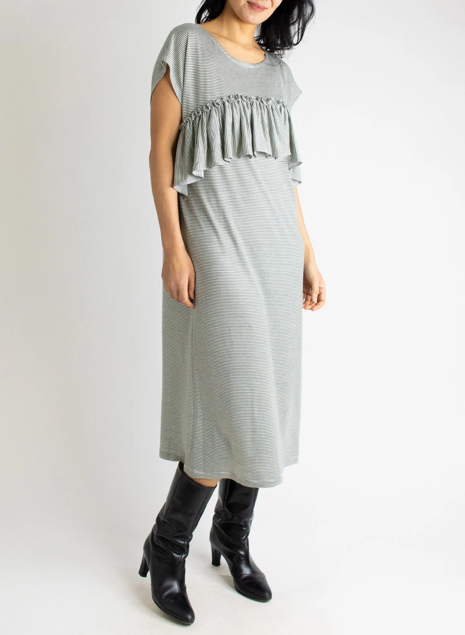 Glimpser Dress - Olive Stripe