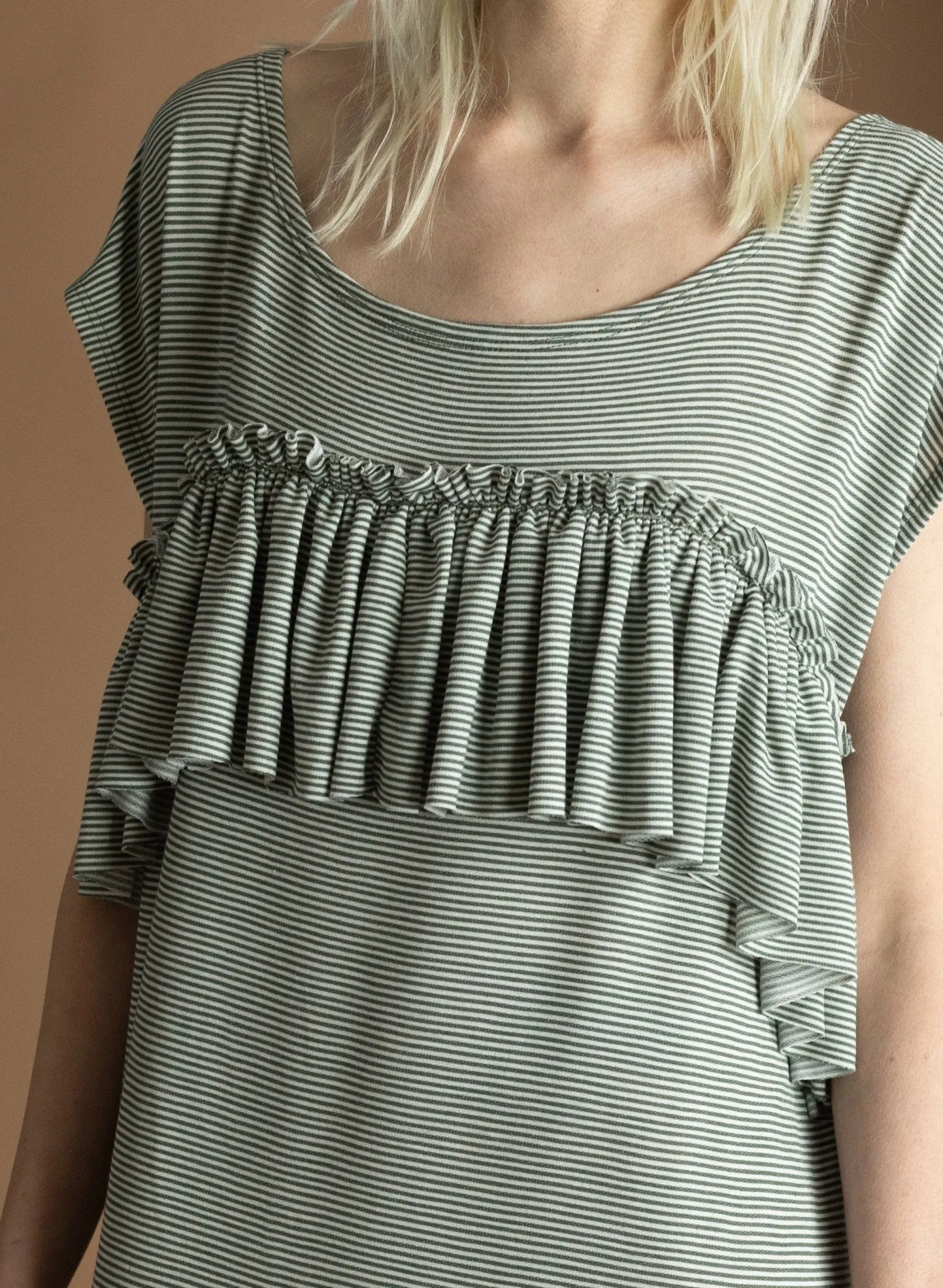 Glimpser Dress - Olive Stripe