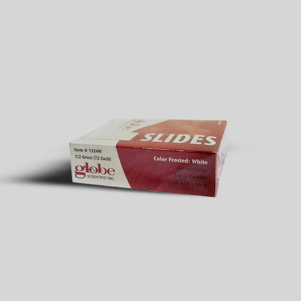 Globe Scientific Microscope Slides 72-Pack Frosted White Glass 1324W
