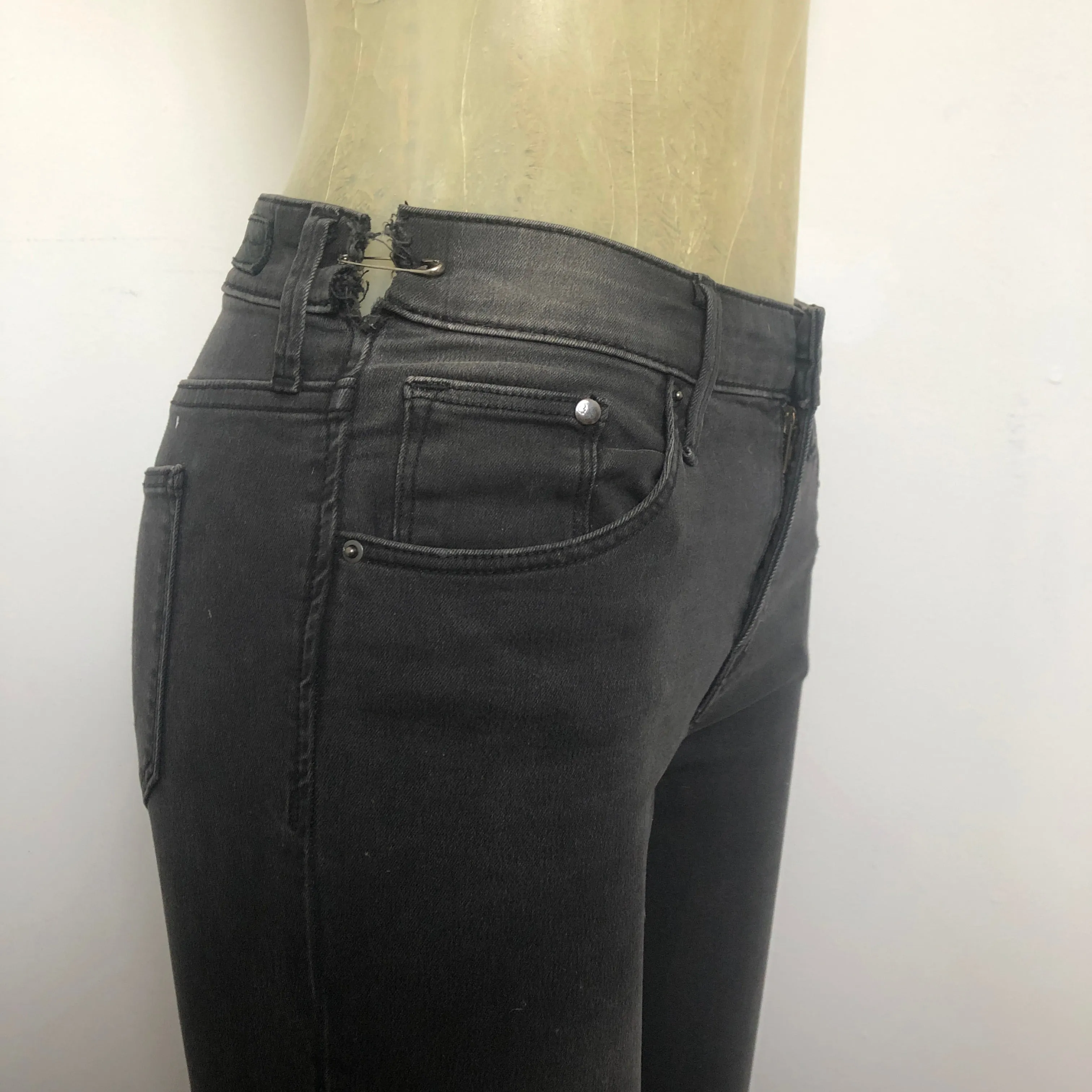 Granite Grey Stretchy Punk Jeans