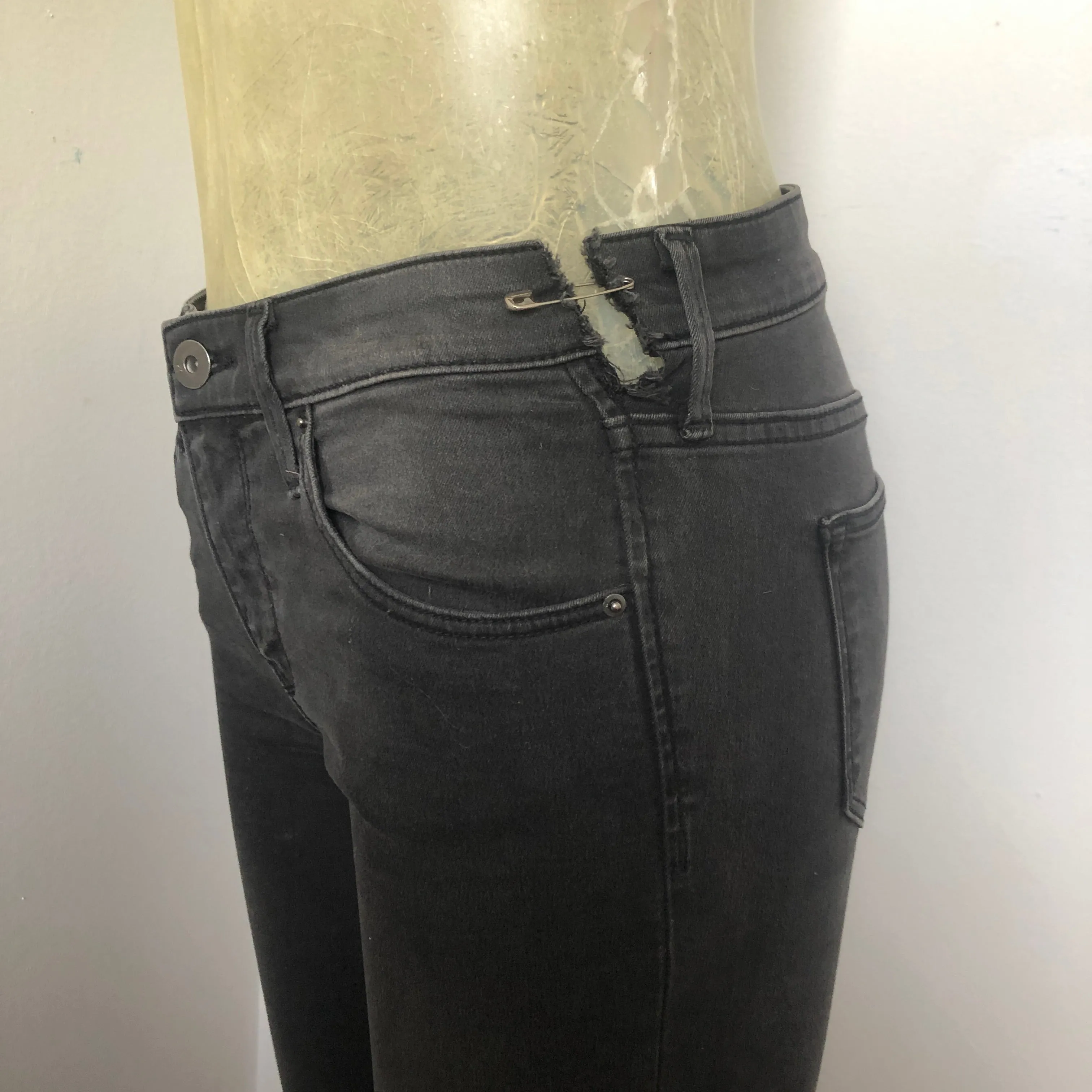 Granite Grey Stretchy Punk Jeans