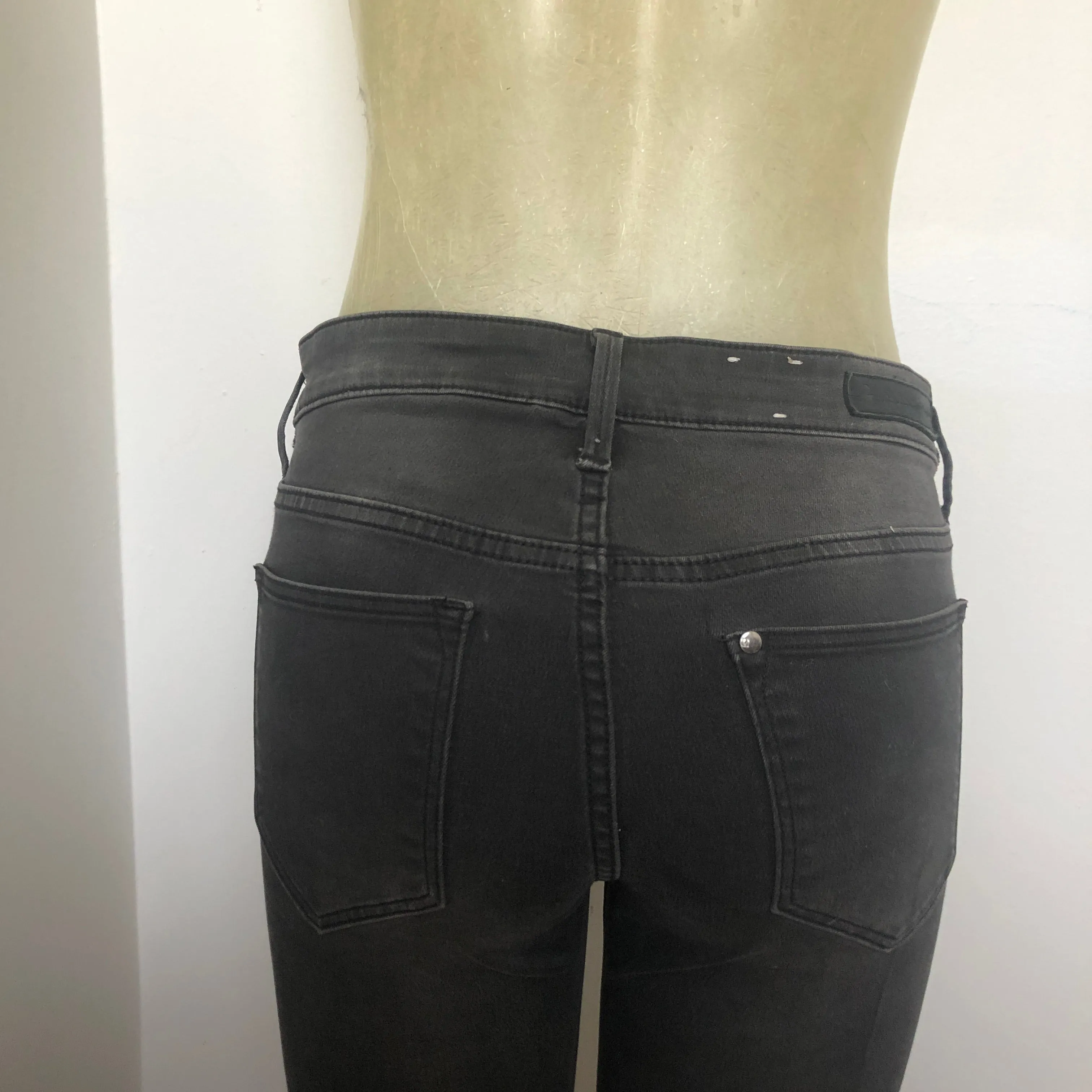 Granite Grey Stretchy Punk Jeans
