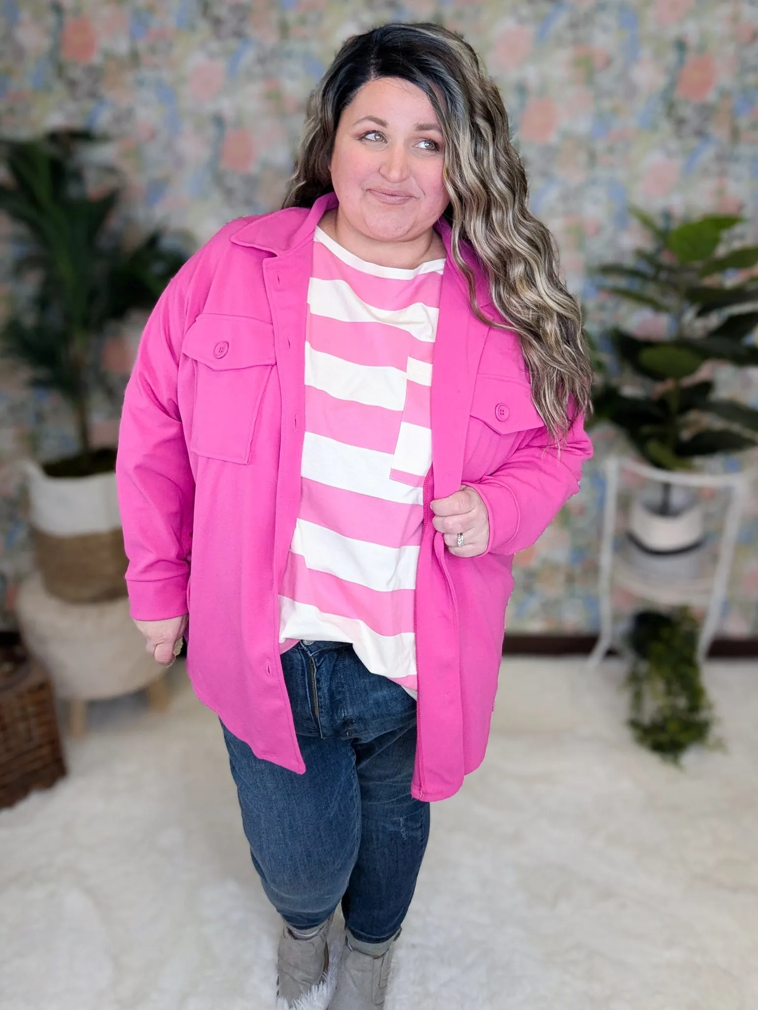 Hayden Slouchy Tab Sleeve Top in Wide Stripes (3 COLORS)