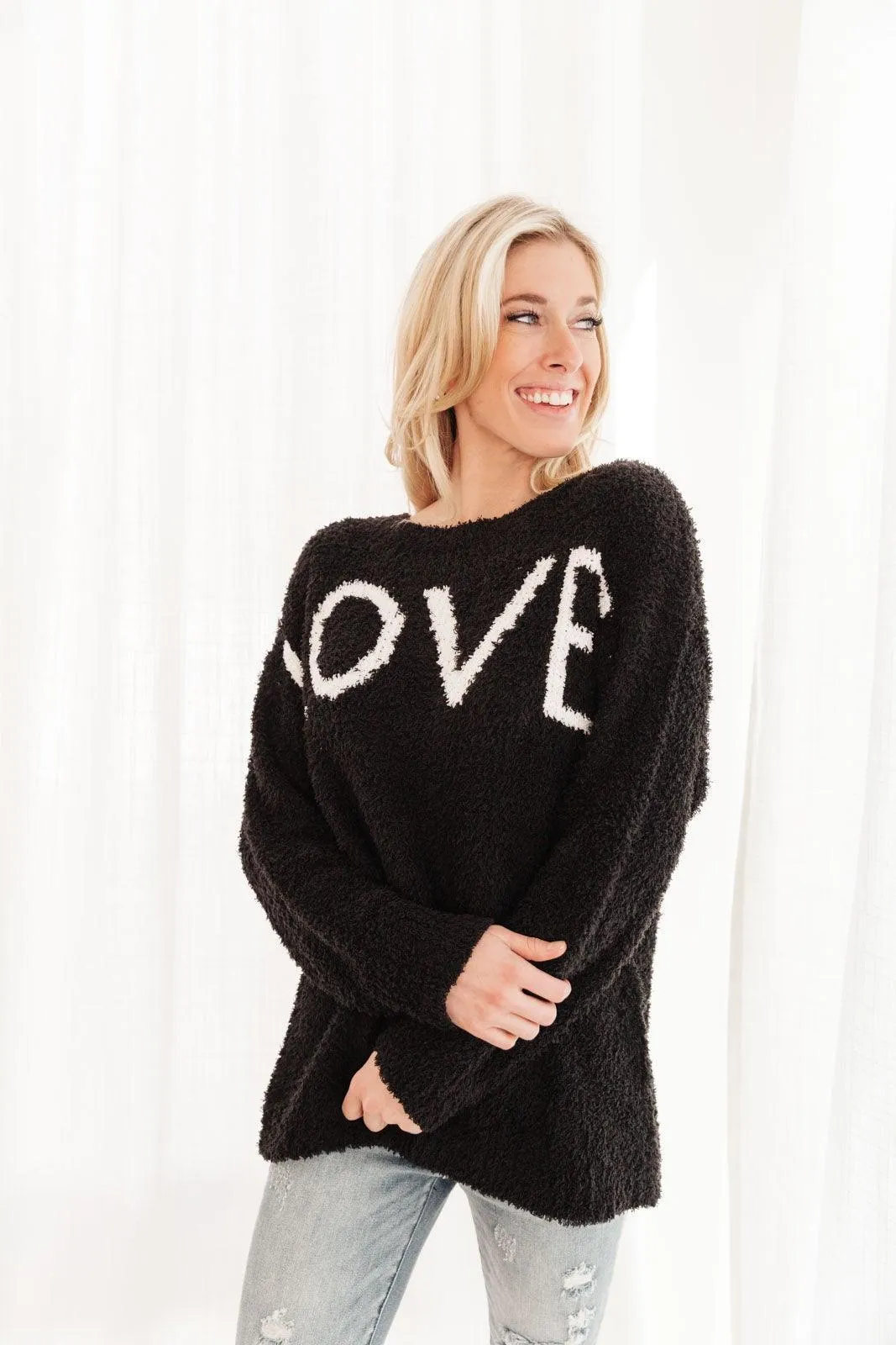 Hazel Blues® | Knit Your Love Sweater in Black