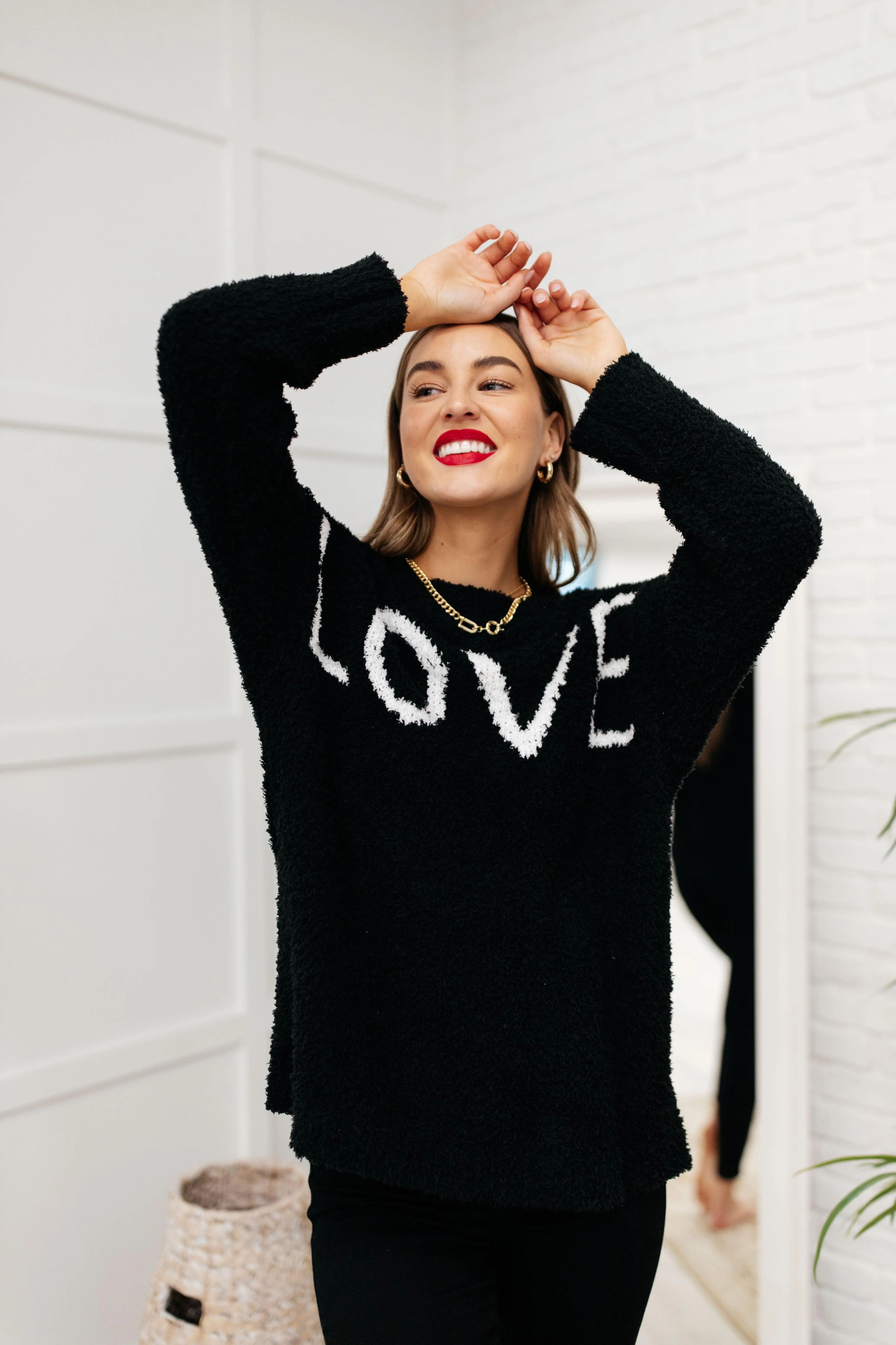 Hazel Blues® | Knit Your Love Sweater in Black