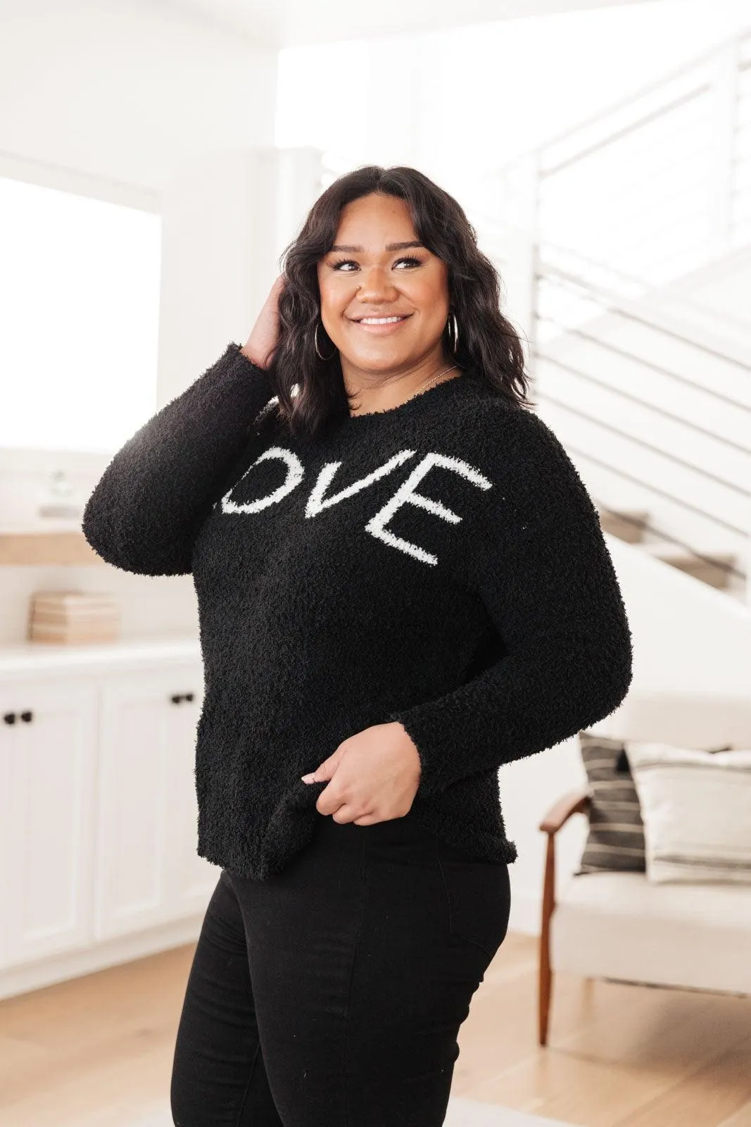 Hazel Blues® | Knit Your Love Sweater in Black