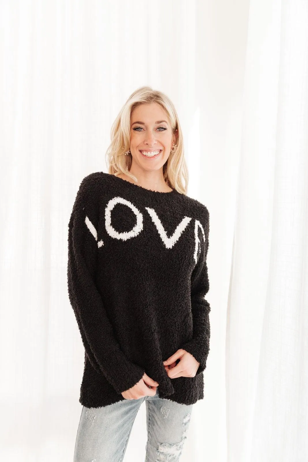 Hazel Blues® | Knit Your Love Sweater in Black