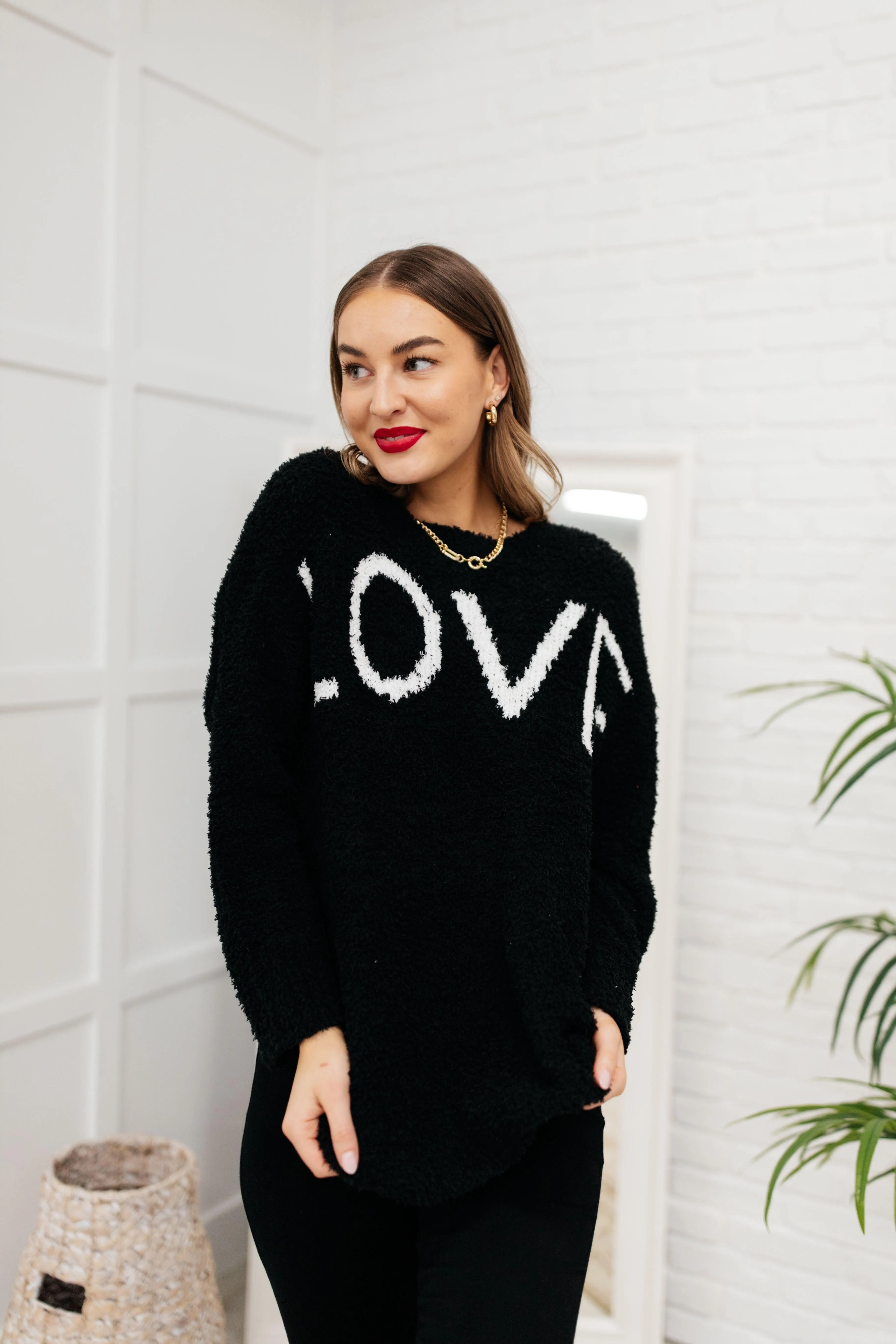 Hazel Blues® | Knit Your Love Sweater in Black