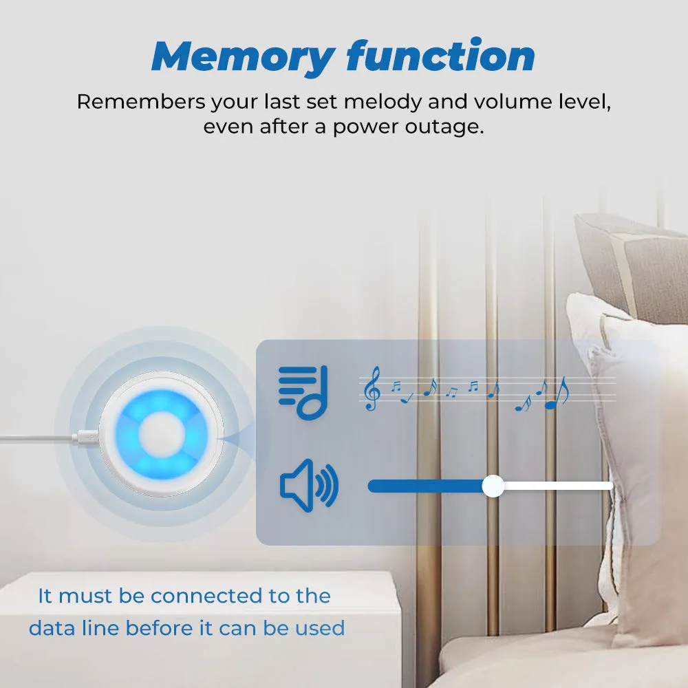 Homlly IP55 Wireless Waterproof Home Doorbell With 58 Melodies
