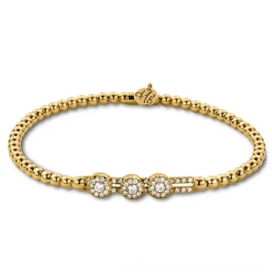 Hulchi Belluni 'Tresore' Trio Diamond Slider Stretch Bracelet (20352AC)