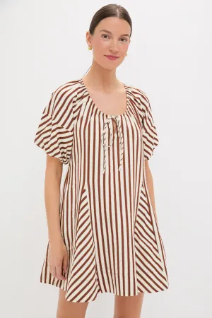 Ivory and Cinnamon Sierra Stripe Easy Shift Dress