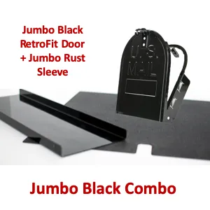 Jumbo 11"(w) x 14"(h) Rust Sleeve and RetroFit Door Combo- Black