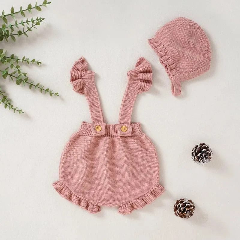 Knitted Strappy Overall Set
