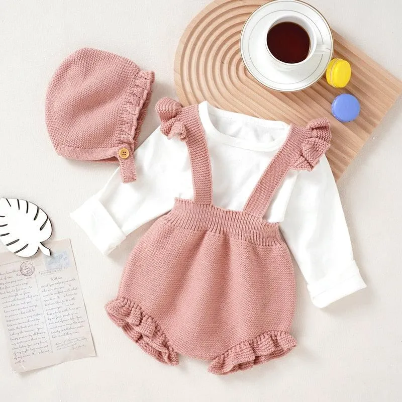 Knitted Strappy Overall Set