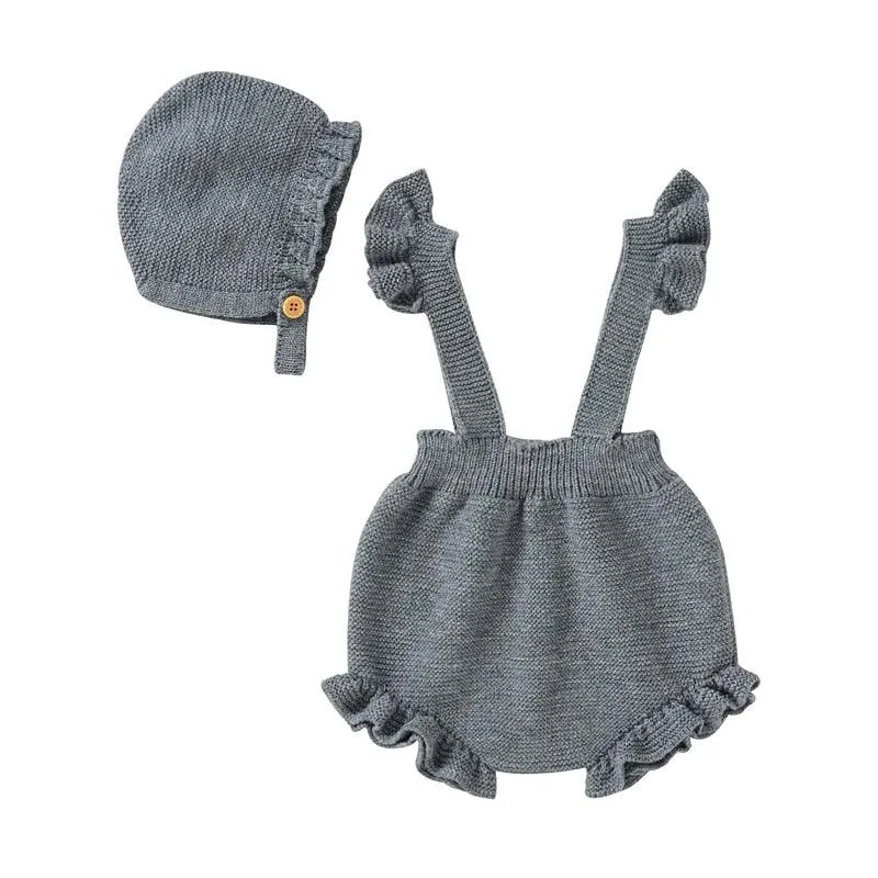 Knitted Strappy Overall Set