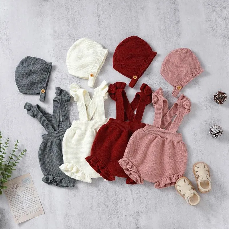 Knitted Strappy Overall Set