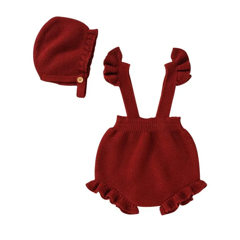 Knitted Strappy Overall Set