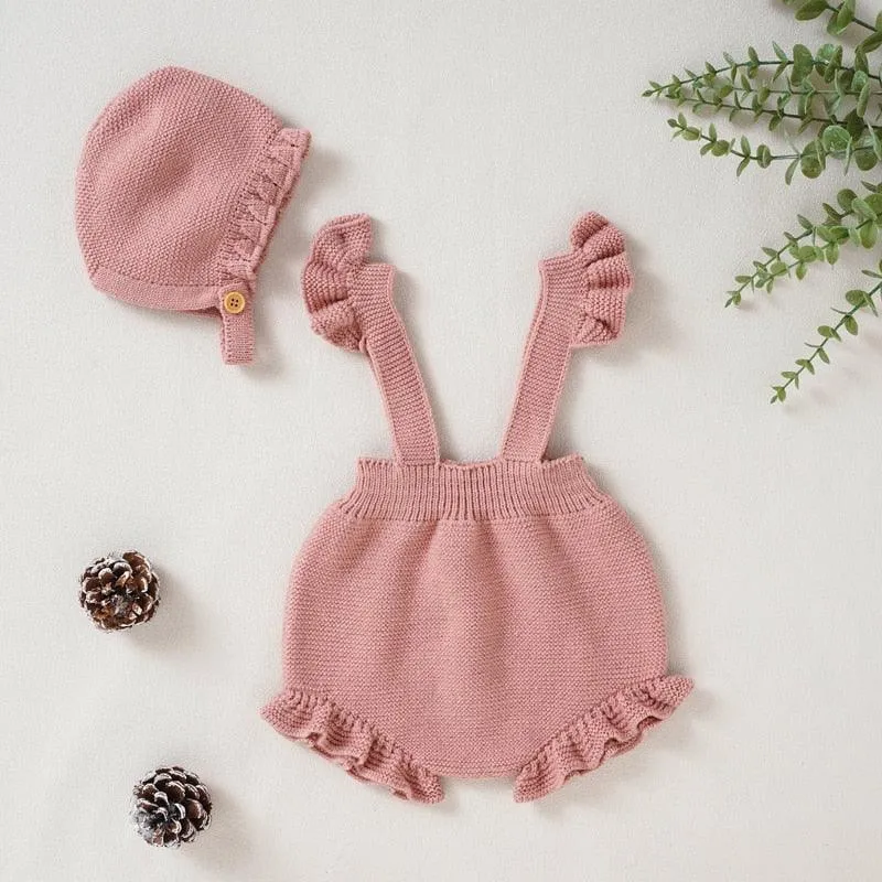 Knitted Strappy Overall Set