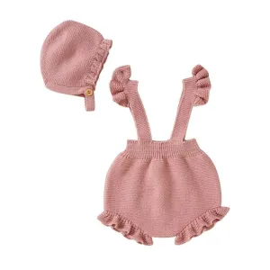 Knitted Strappy Overall Set