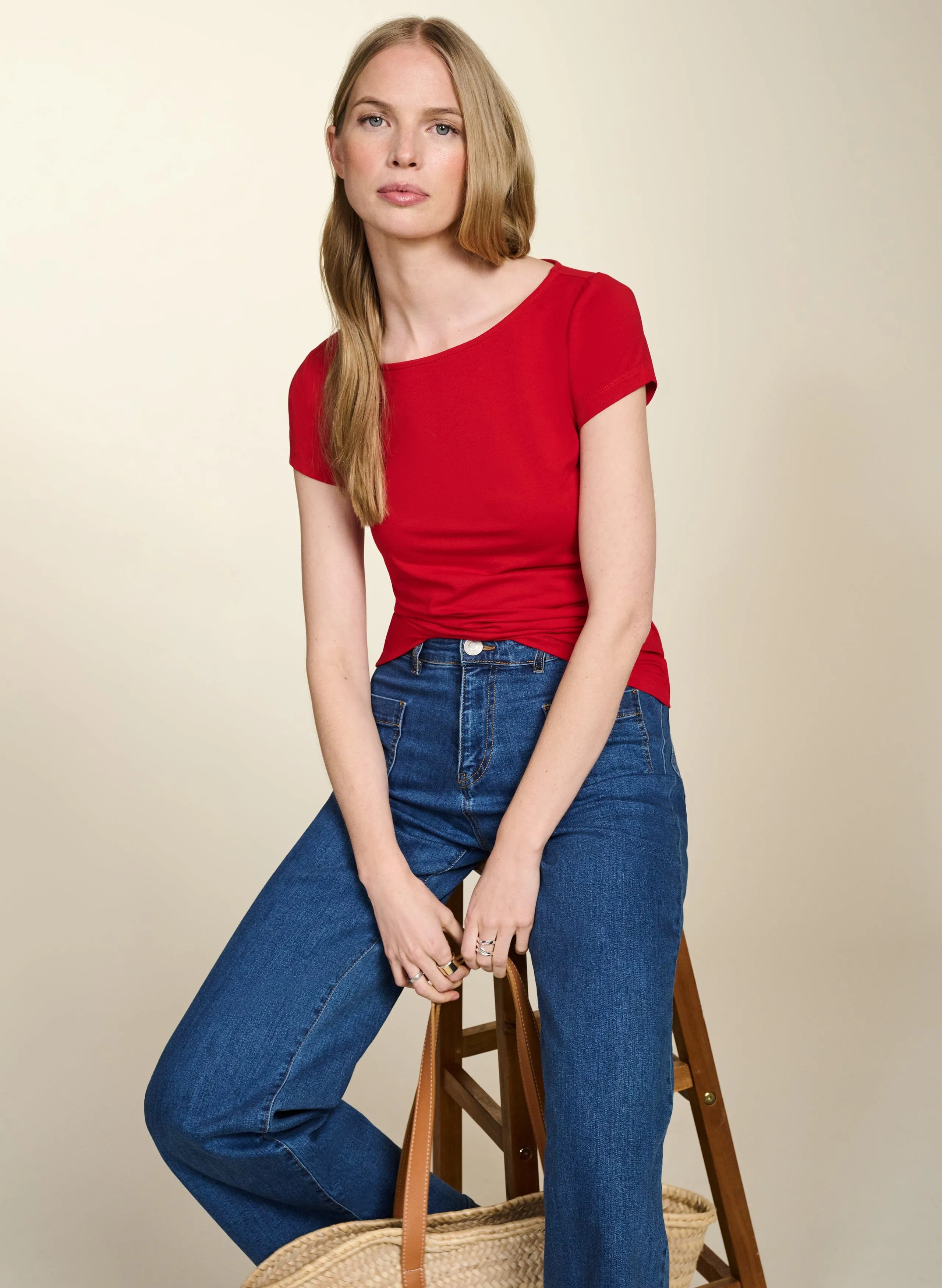 Kylie LENZING™ ECOVERO™ Top | Crimson Red